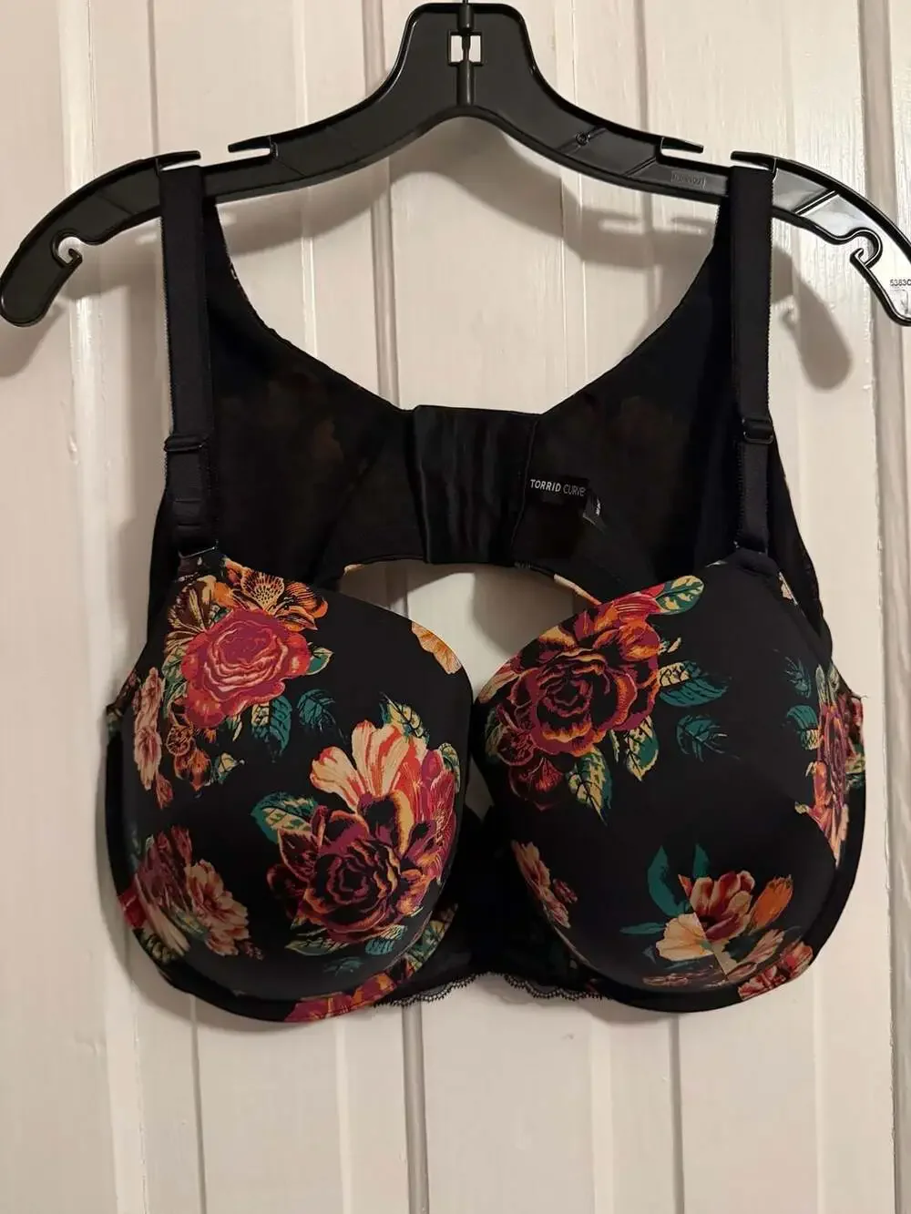 Torrid Curve Black Floral Perfect Coverage Push-Up Bra 44D